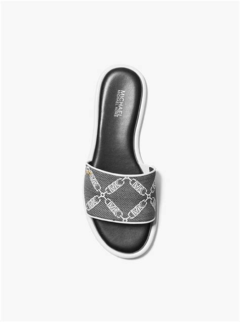 michael kors saylor slide|Michael Kors sandals with heel.